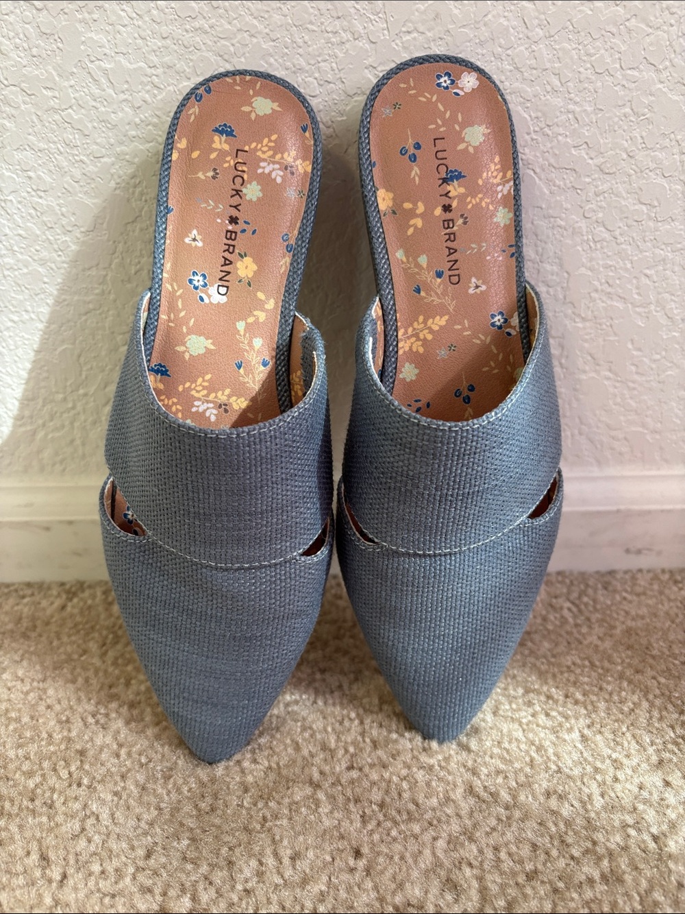 Lucky Brand Women's Slate Blue Pointed Slip-On Mules - New